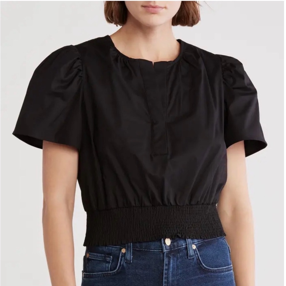 Elie Tahari Poplin Peplum Top